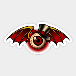 american traditional classy flying eyeball Sticker